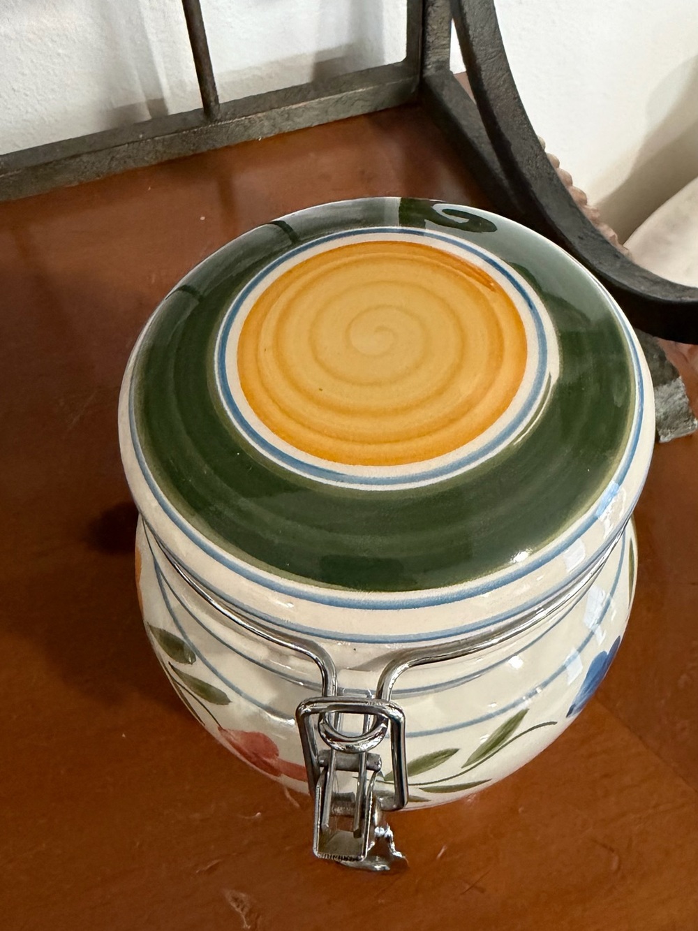 Vintage Gibson Ceramic Floral Canister Jar Storage Cottagecore Kitchen Decor - Picture 3 of 6